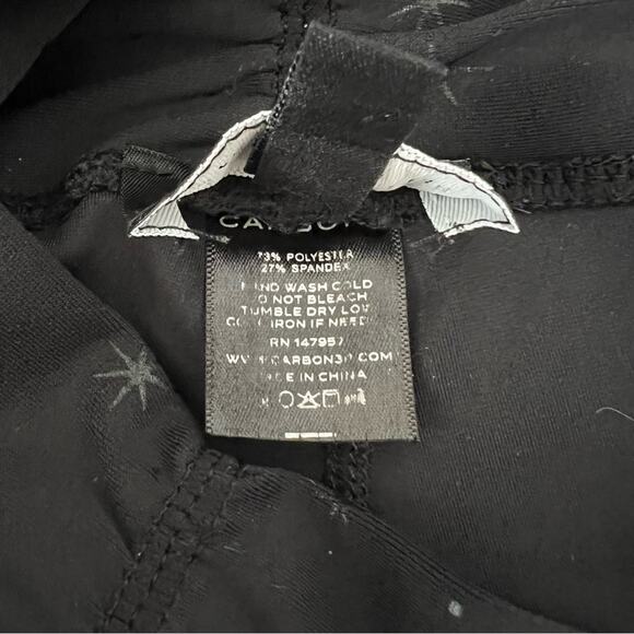 Carbon38 Nova Star Print Leggings Ruched Waistband black gray - Picture 12 of 12